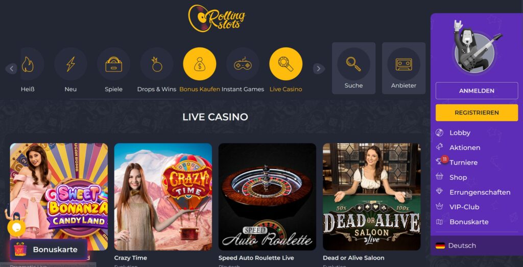 rolling slots casino live